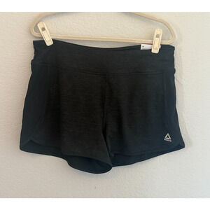 Reebok Women's Black Power Training Slim Lined Shorts Size Large Gym Running